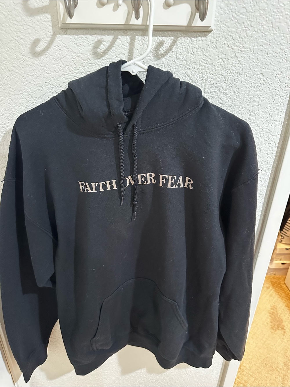 Faith Over Fear Black Pullover Hoodie Sweatshirt - Unbranded